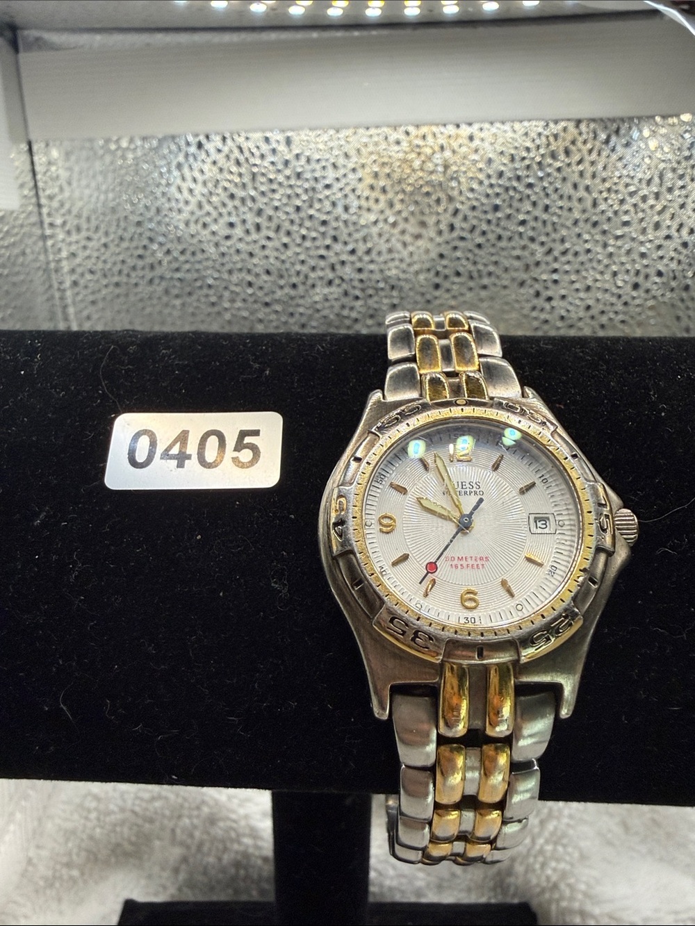 GUESS Waterproof Two-Tone Silver and Gold Women’s Watch with White Dial